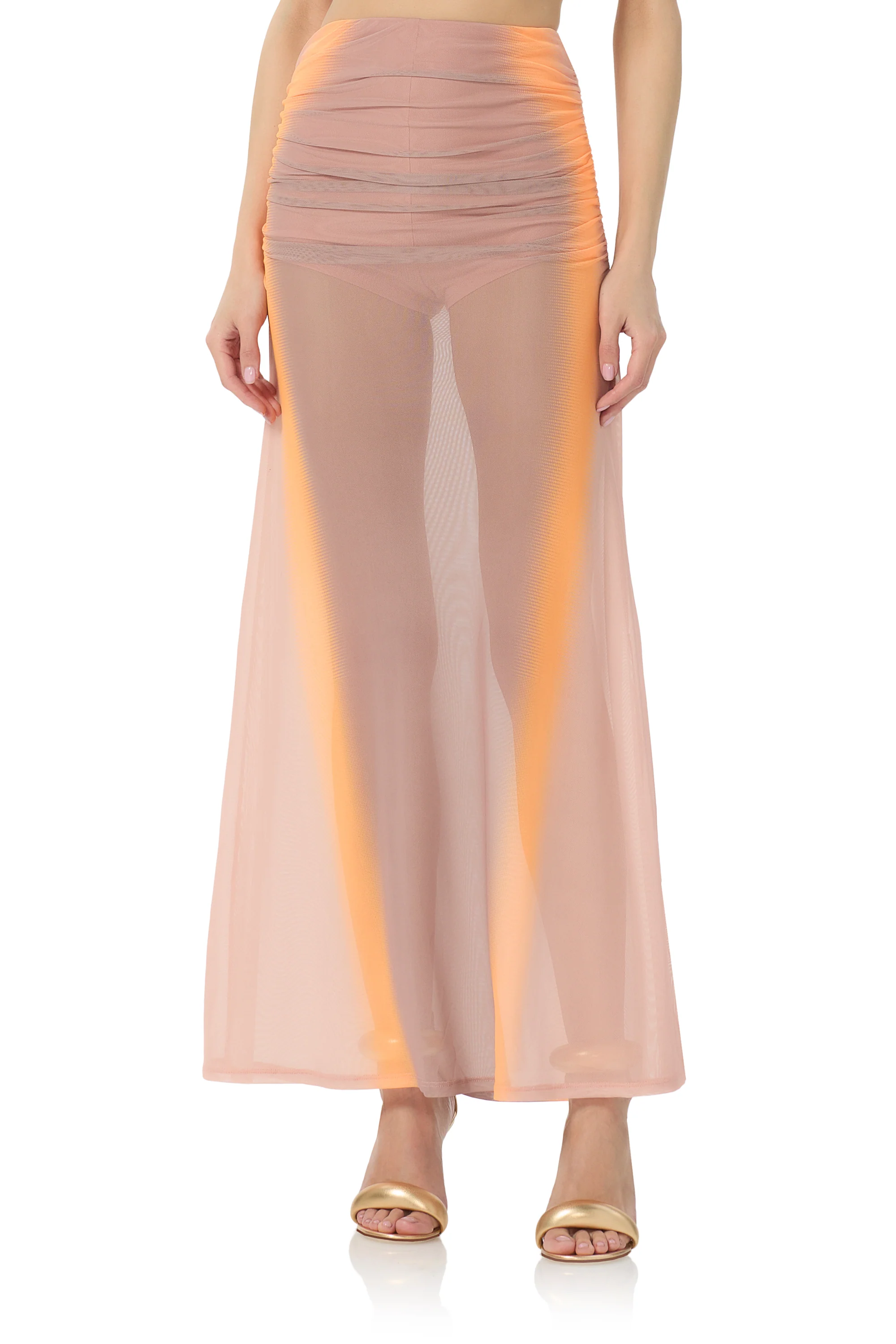 Anika Maxi Skirt - Orange Linear - Image 2