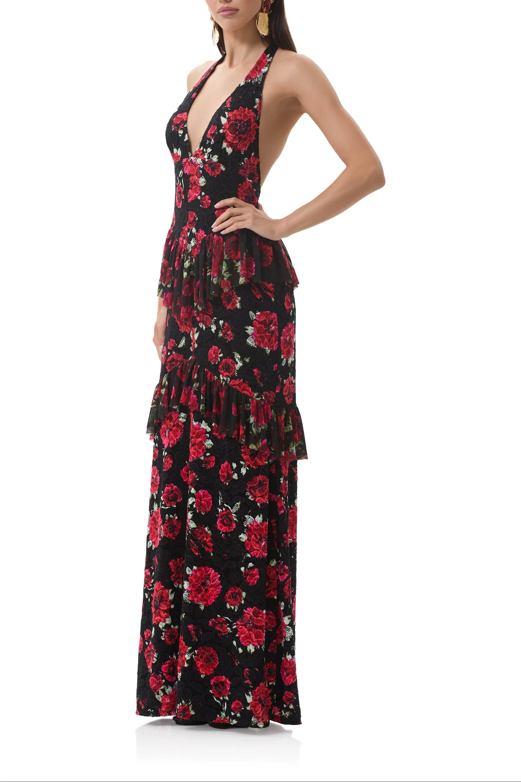 Athens Crochet Lace Dress - Painted Roses - Image 3