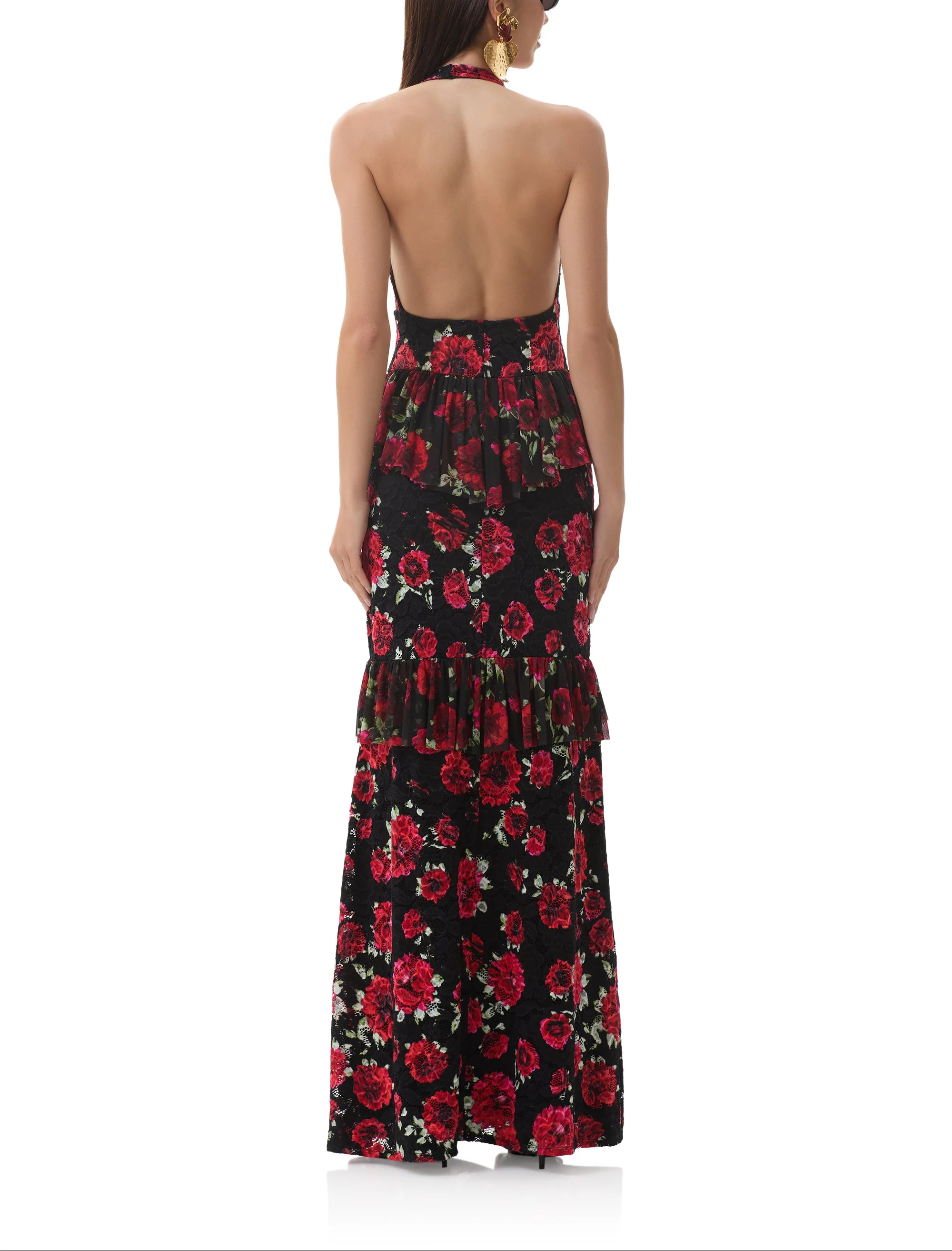 Athens Crochet Lace Dress - Painted Roses - Image 4