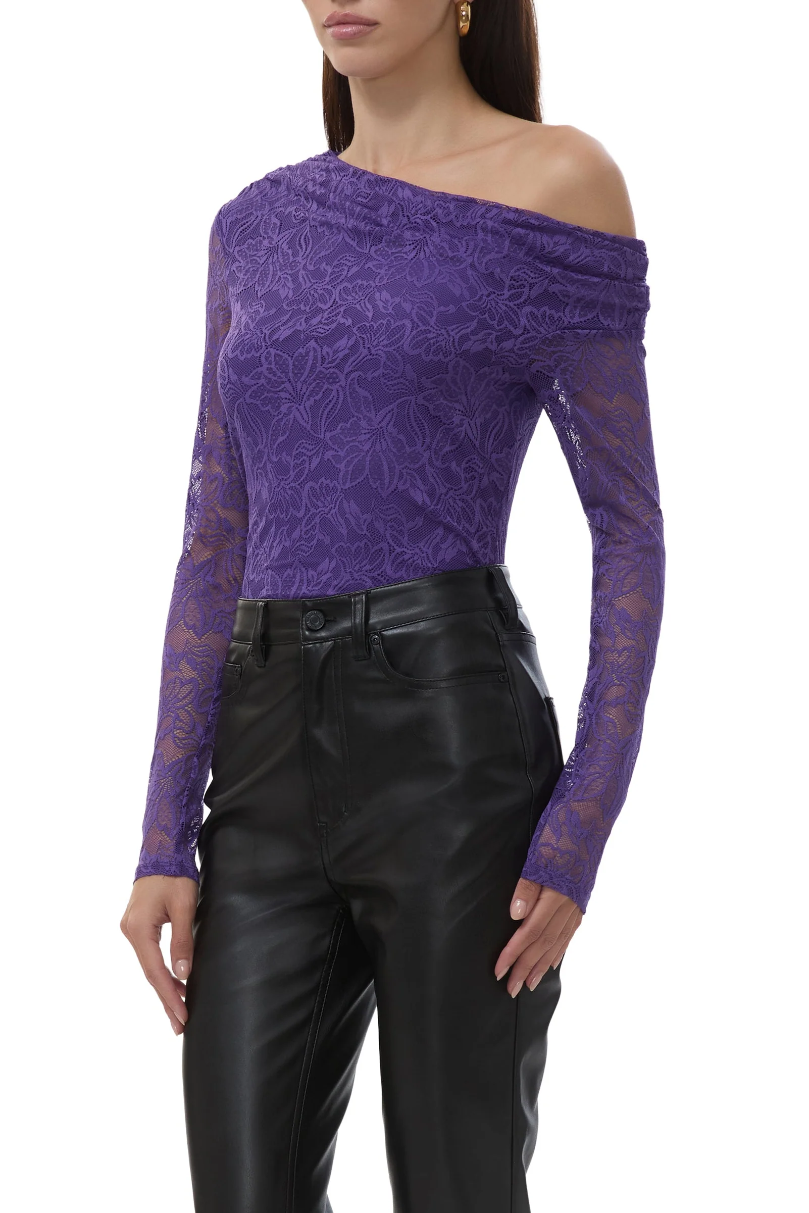 Barry Lace Top - Deep Violet - Image 3