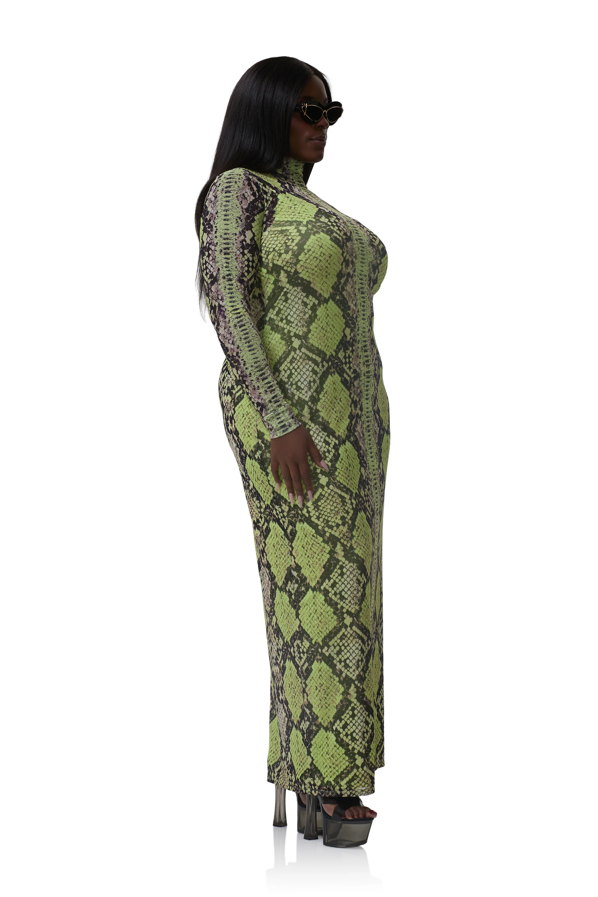Billie Dress - Lime Snake - Image 4