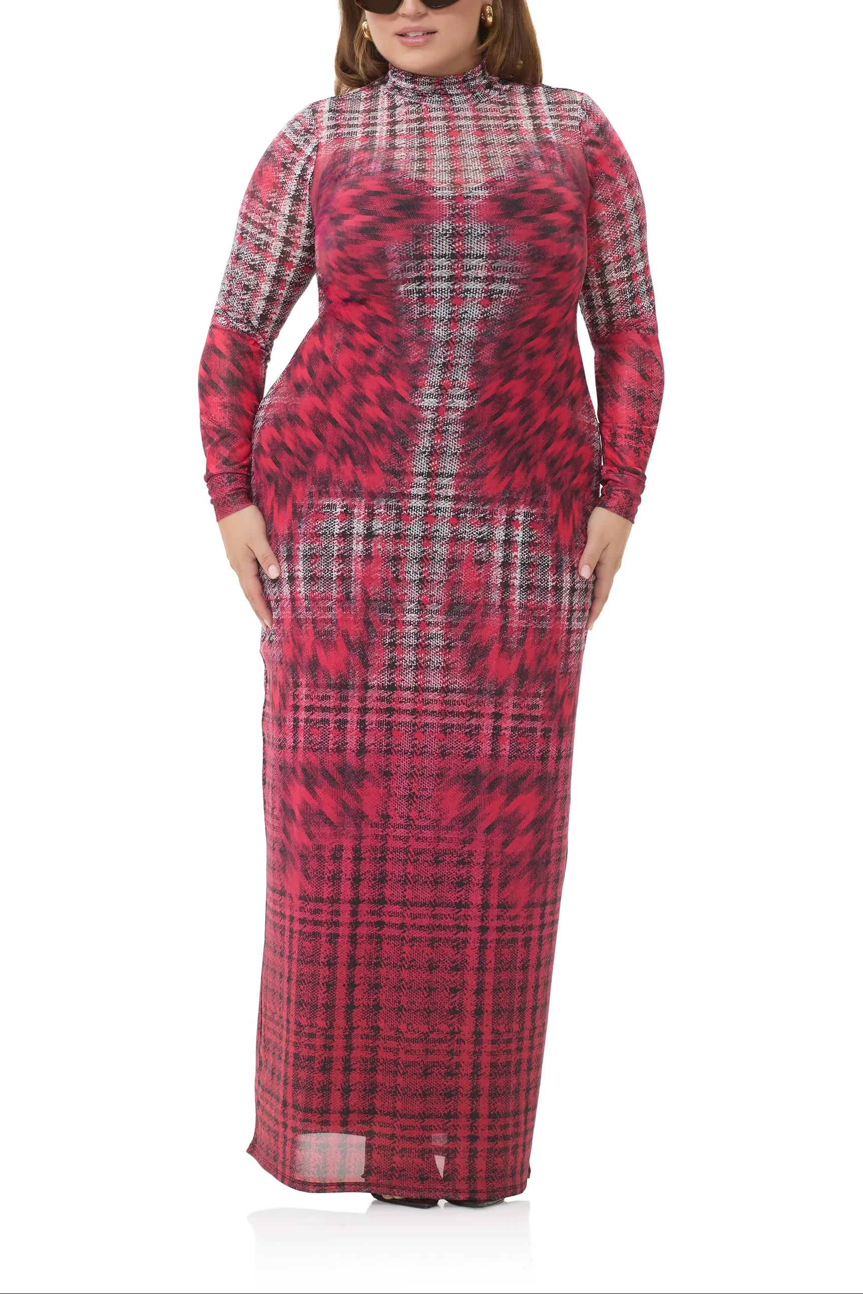 Billie Dress - Ruby Houndstooth - Image 2