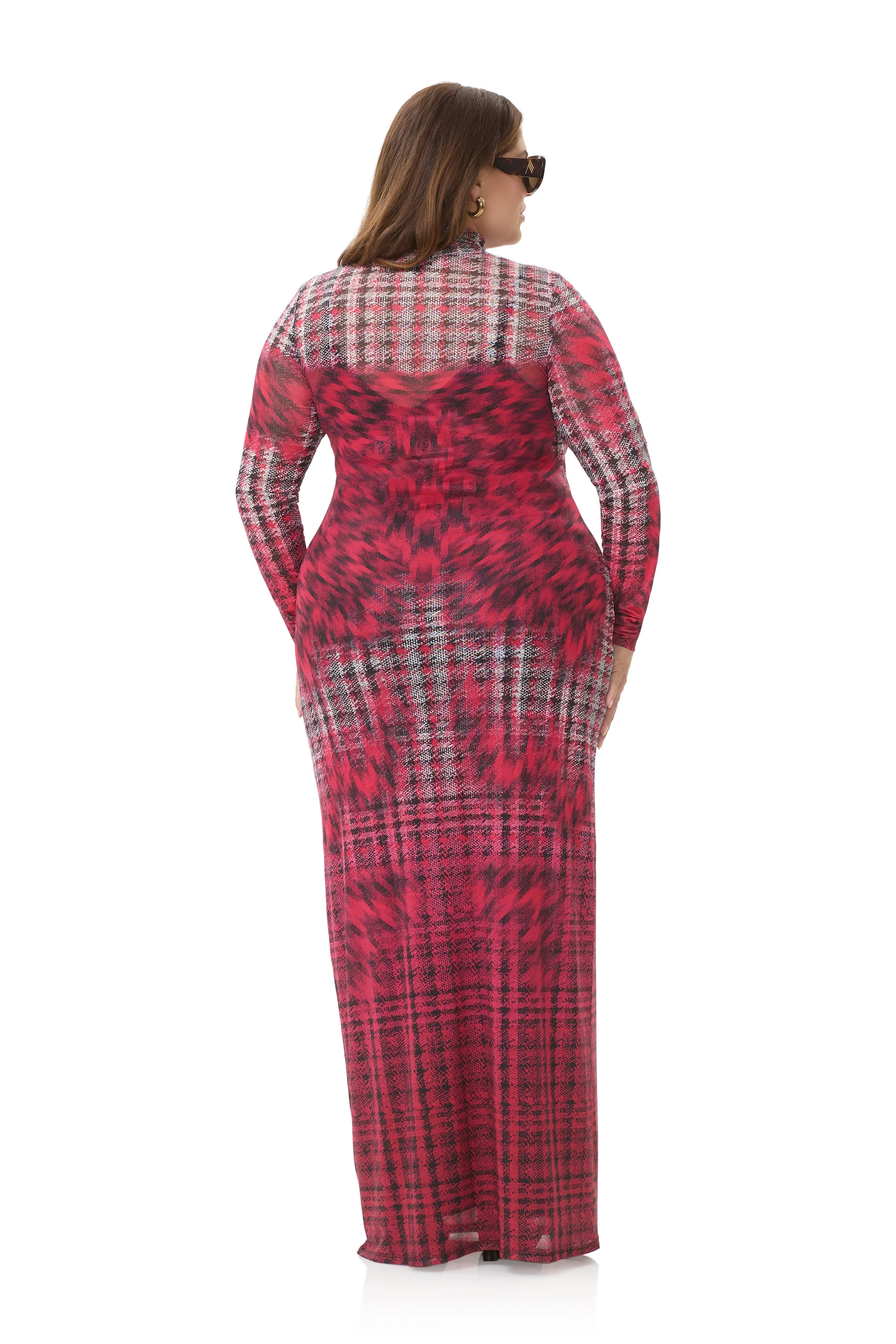 Billie Dress - Ruby Houndstooth - Image 8
