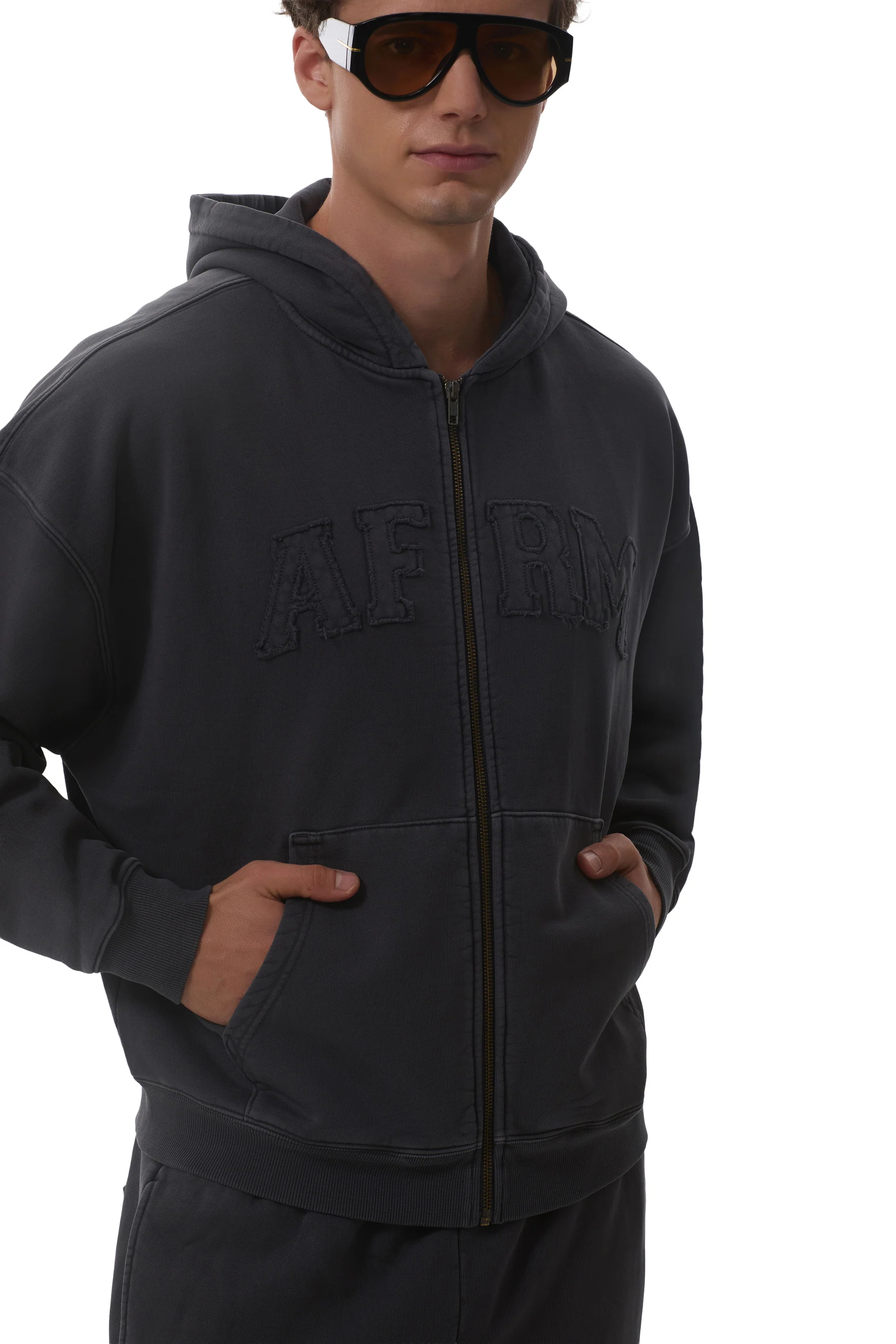 Cameron Zip Up Hoodie - Onyx - Image 5