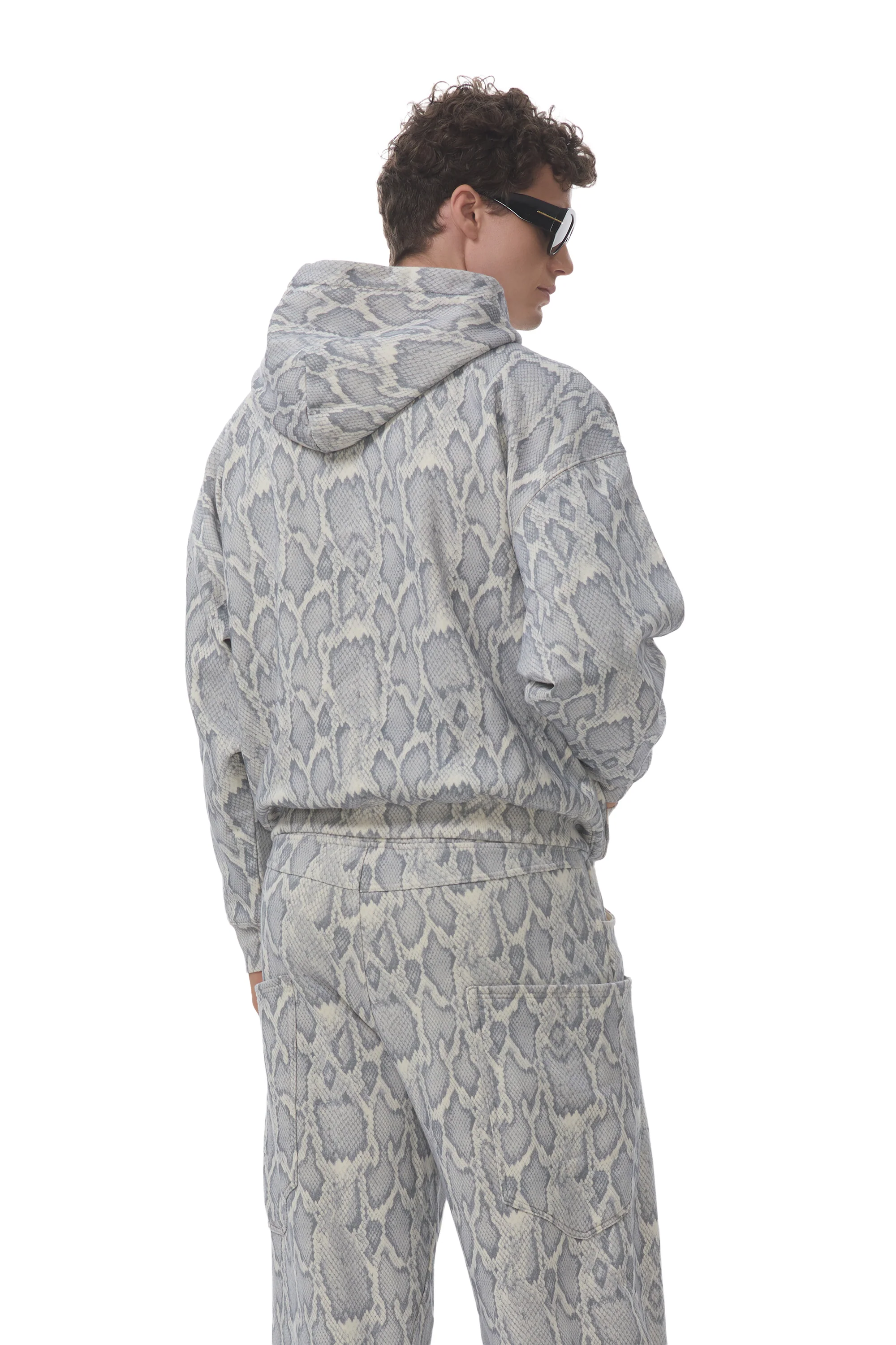 Cameron Zip Up Hoodie - Silver Snake - Image 4