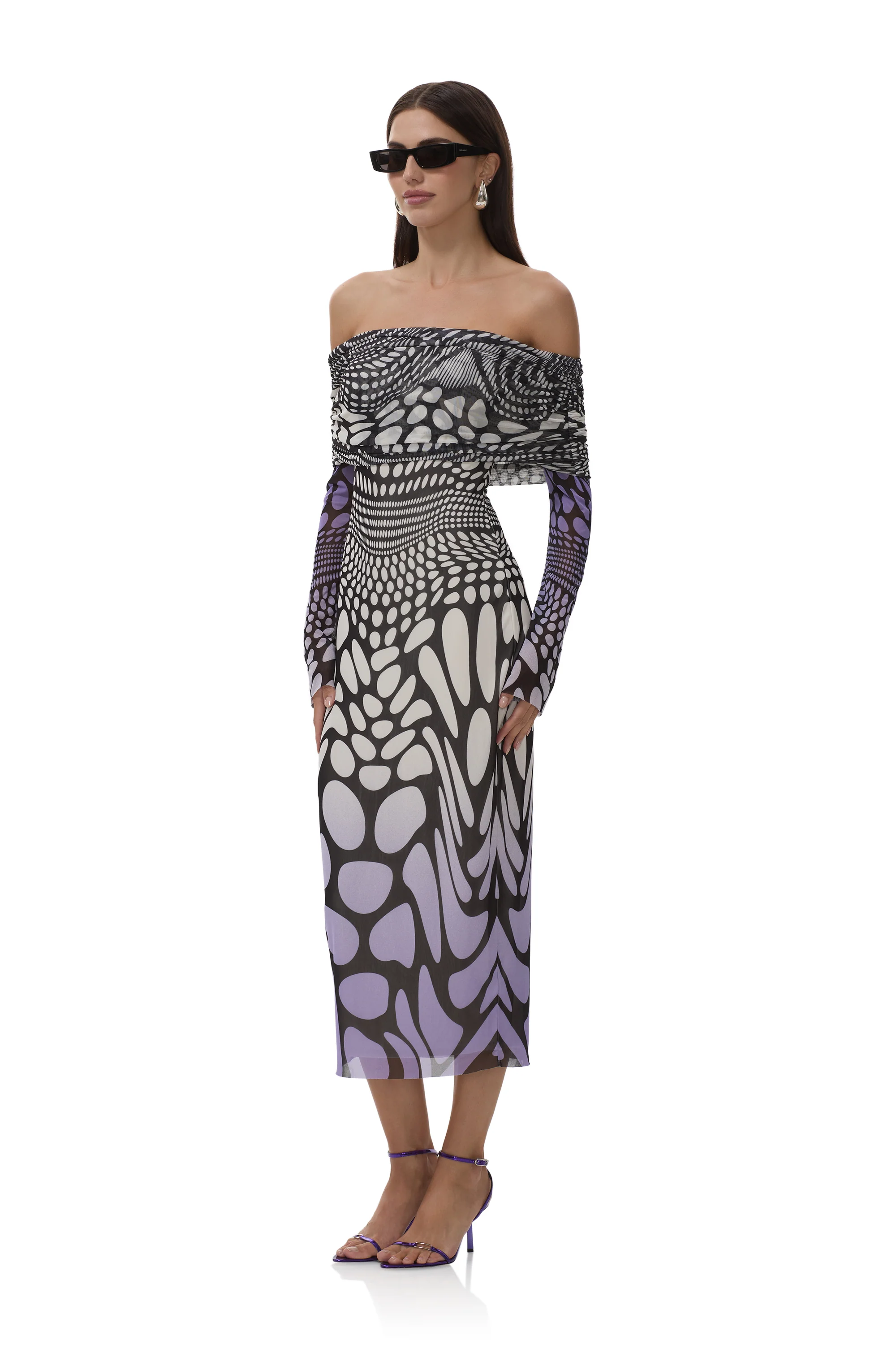 Cornelia Dress - Violet Swirl Dots - Image 3
