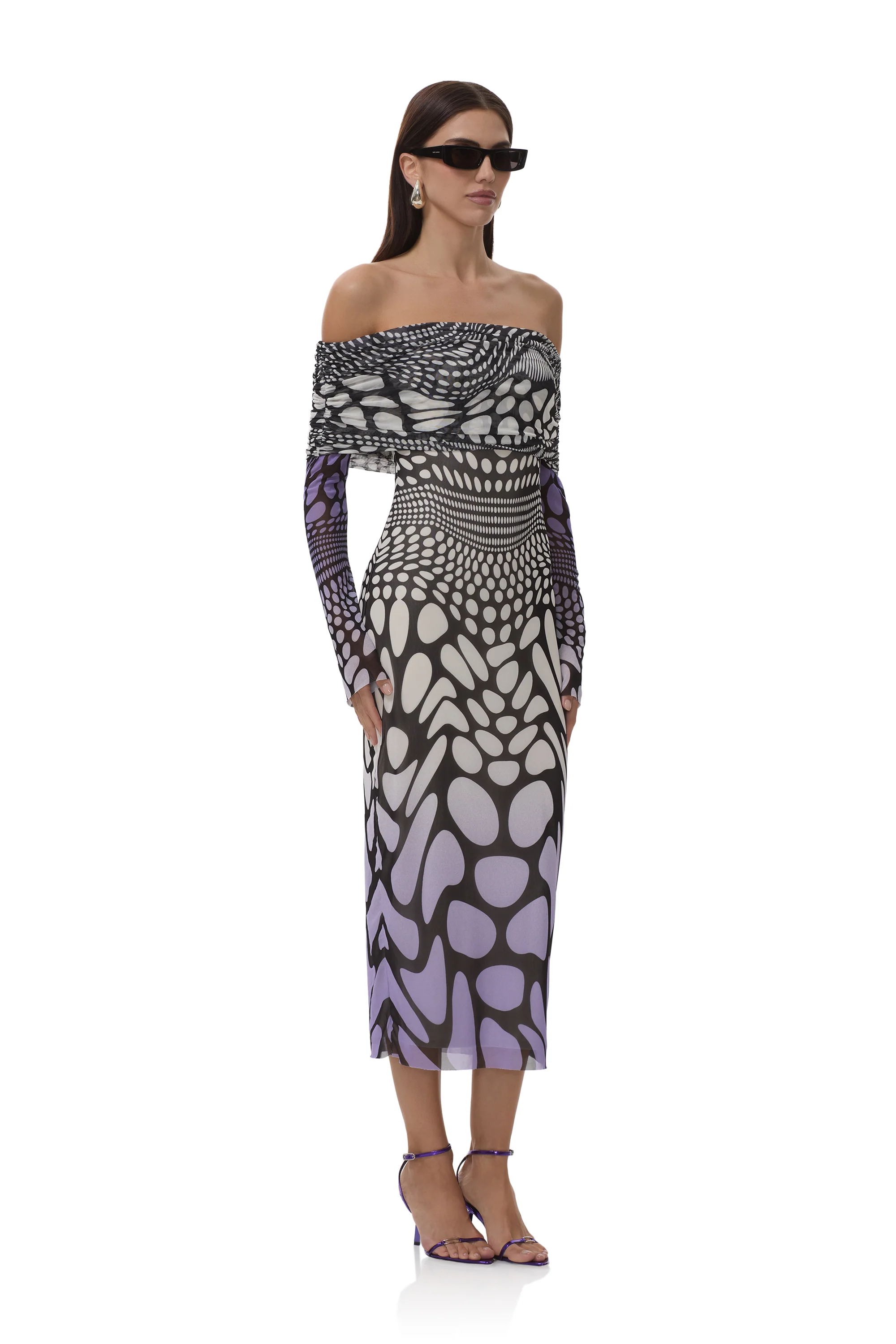 Cornelia Dress - Violet Swirl Dots - Image 5