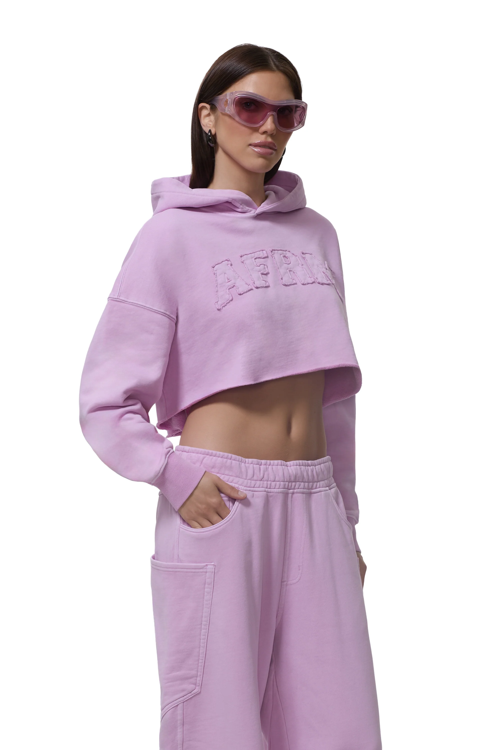 Darius Cropped Hoodie - Orchid Bouquet - Image 2