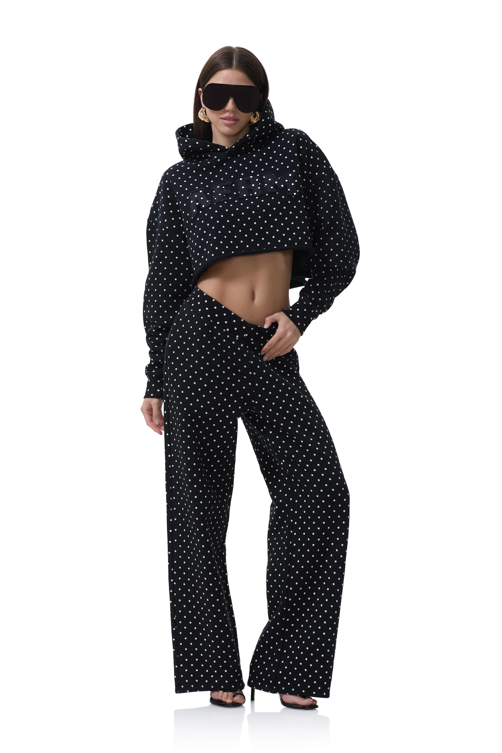 Dustin V Waist Sweatpant - Noir Micro Dot