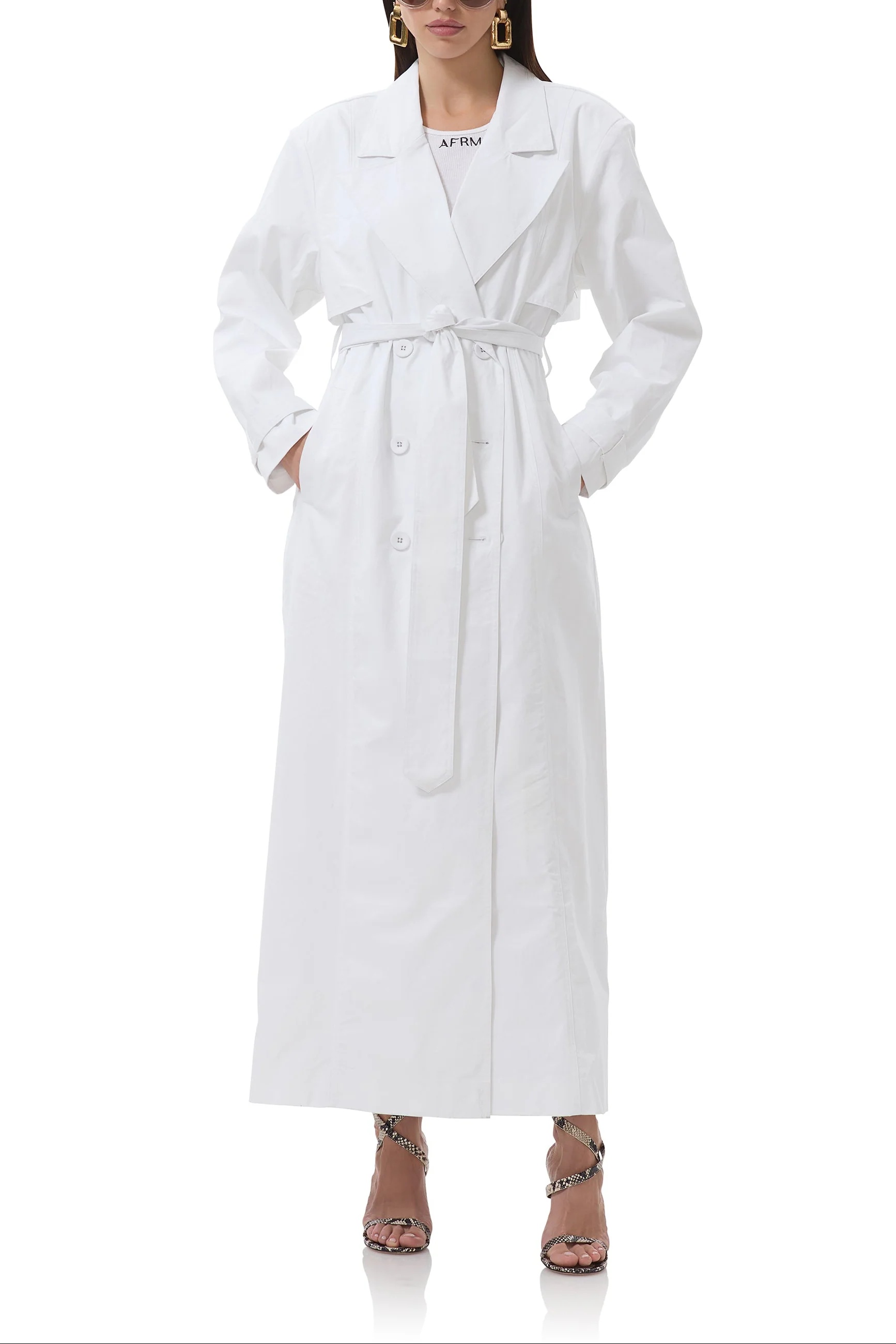 Earhart Trench Coat - Bright White - Image 2