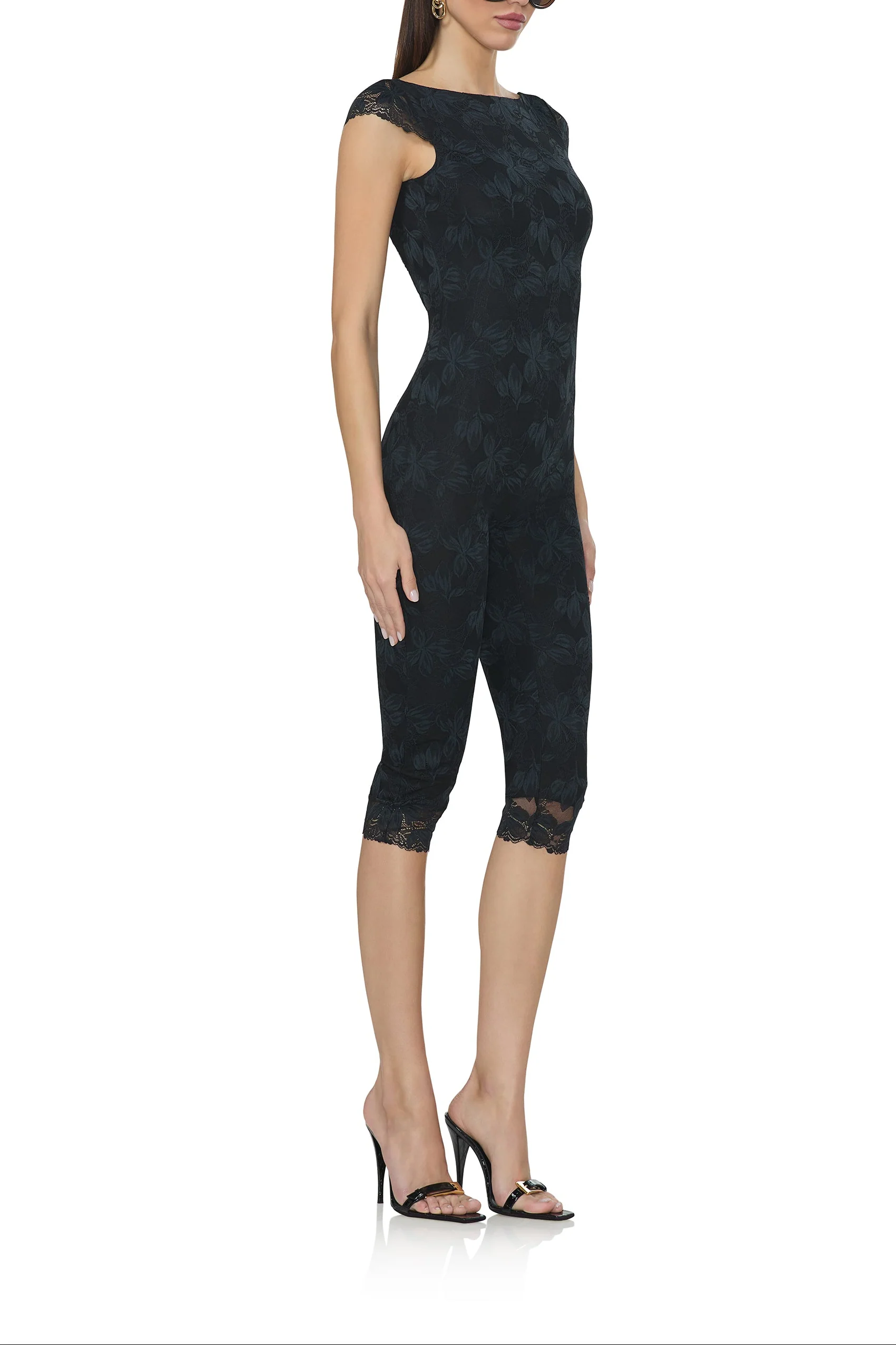Gilly Lace Catsuit - Noir - Image 2