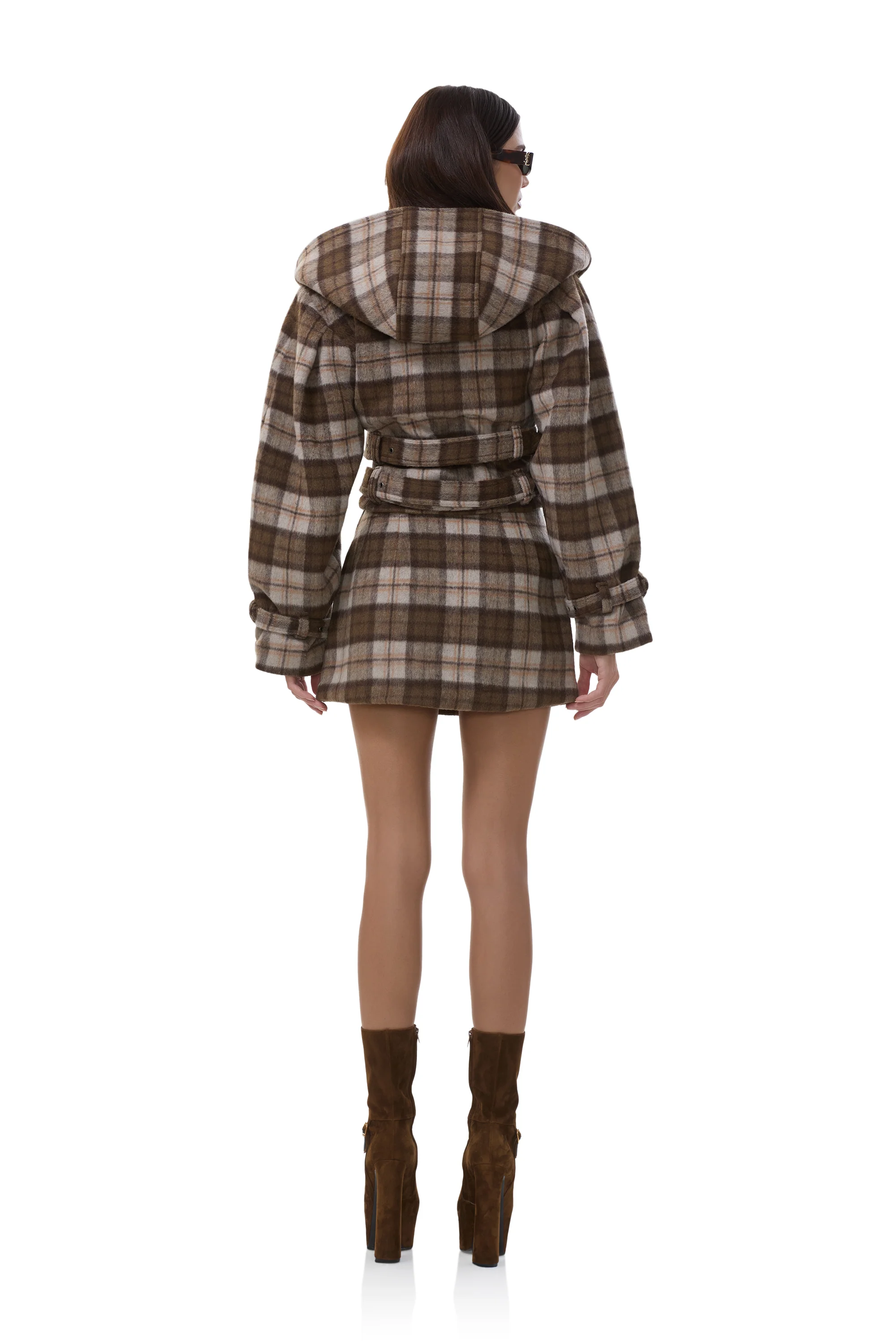 Halifax Trench Jacket - Brown Tan Plaid - Image 5