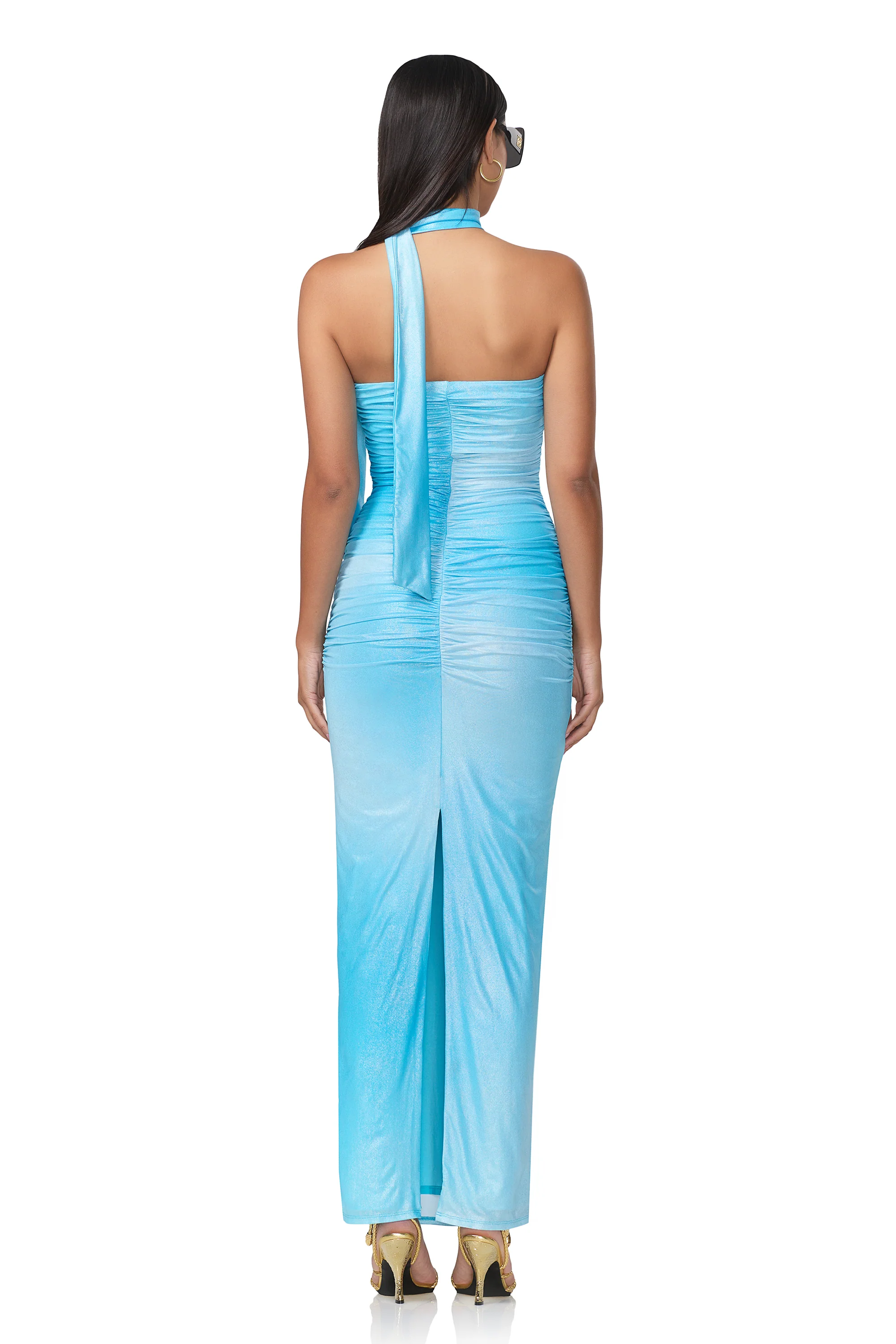 Ira Metallic Dress - Bluefish Ombre - Image 4