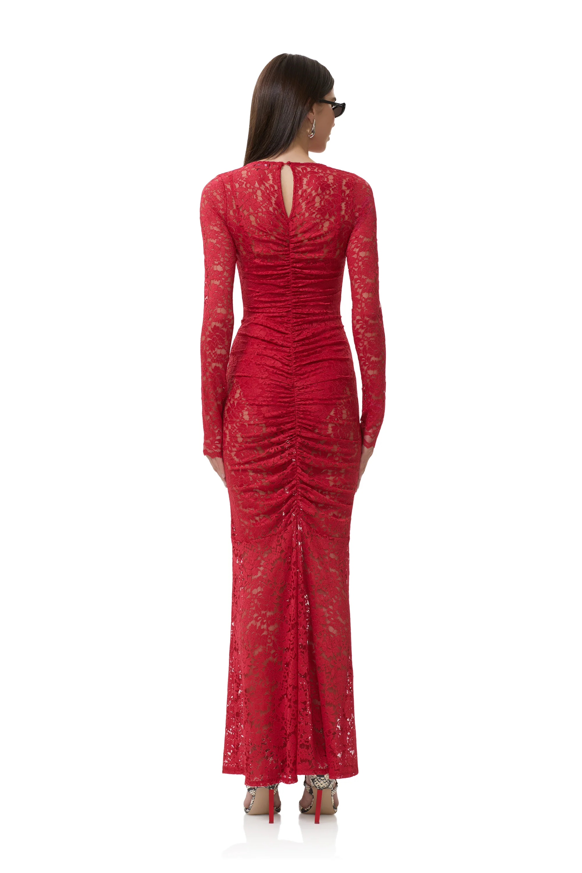 Jenima Lace Dress - Poppy Red - Image 4