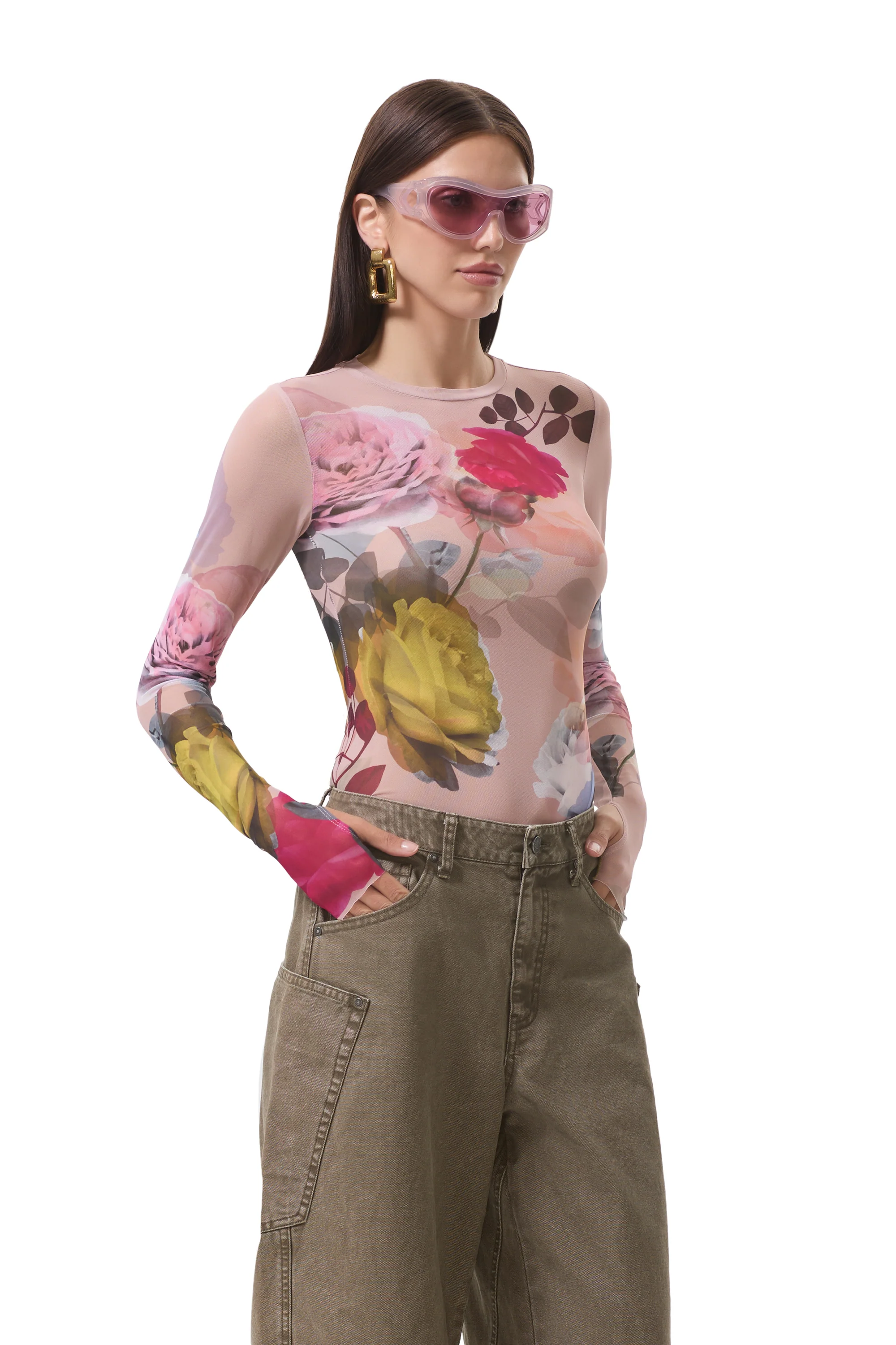 Kaylee Top - Placed Photo Rose - Image 3