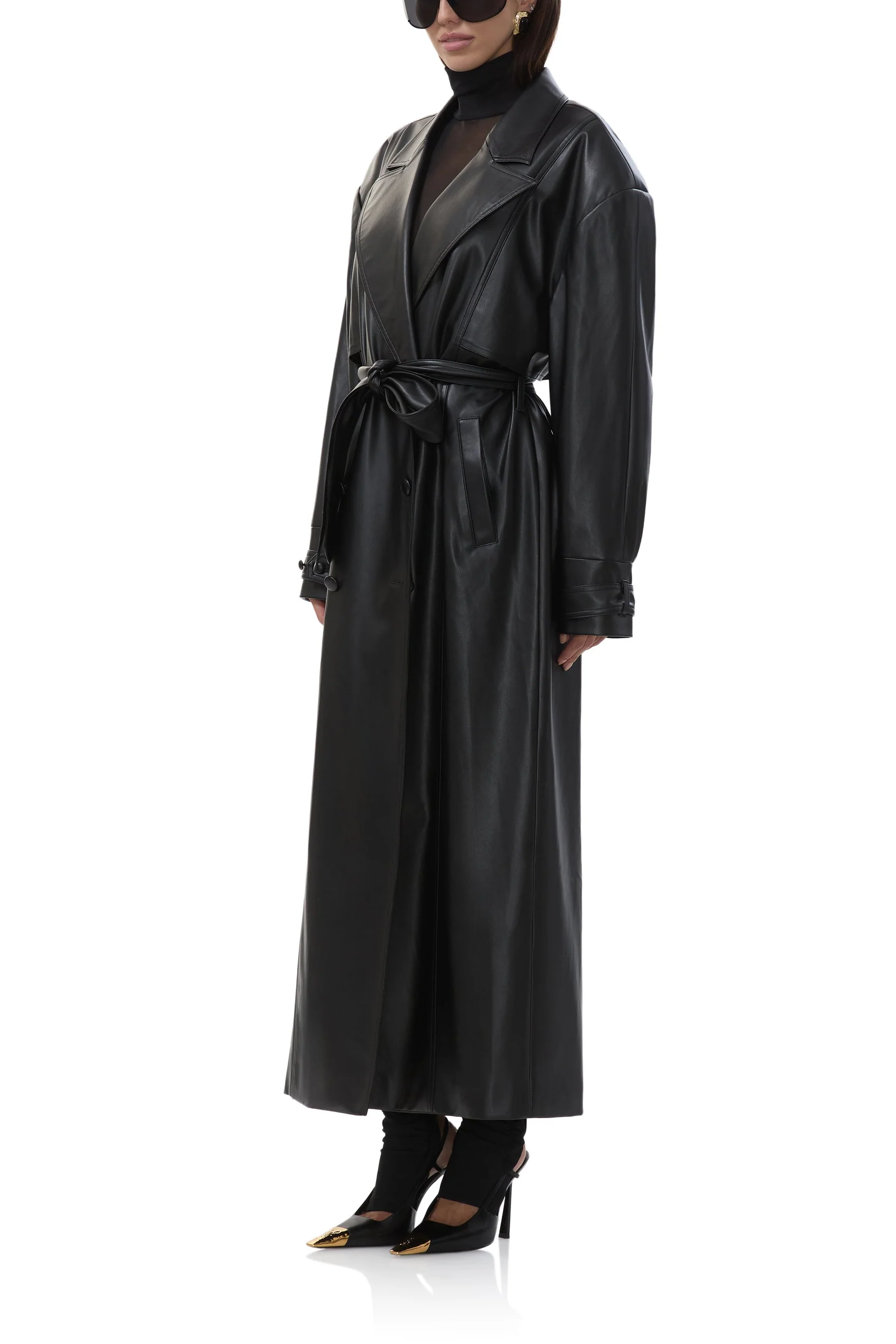 Saint Barrel Sleeve Trench Coat - Noir - Image 3