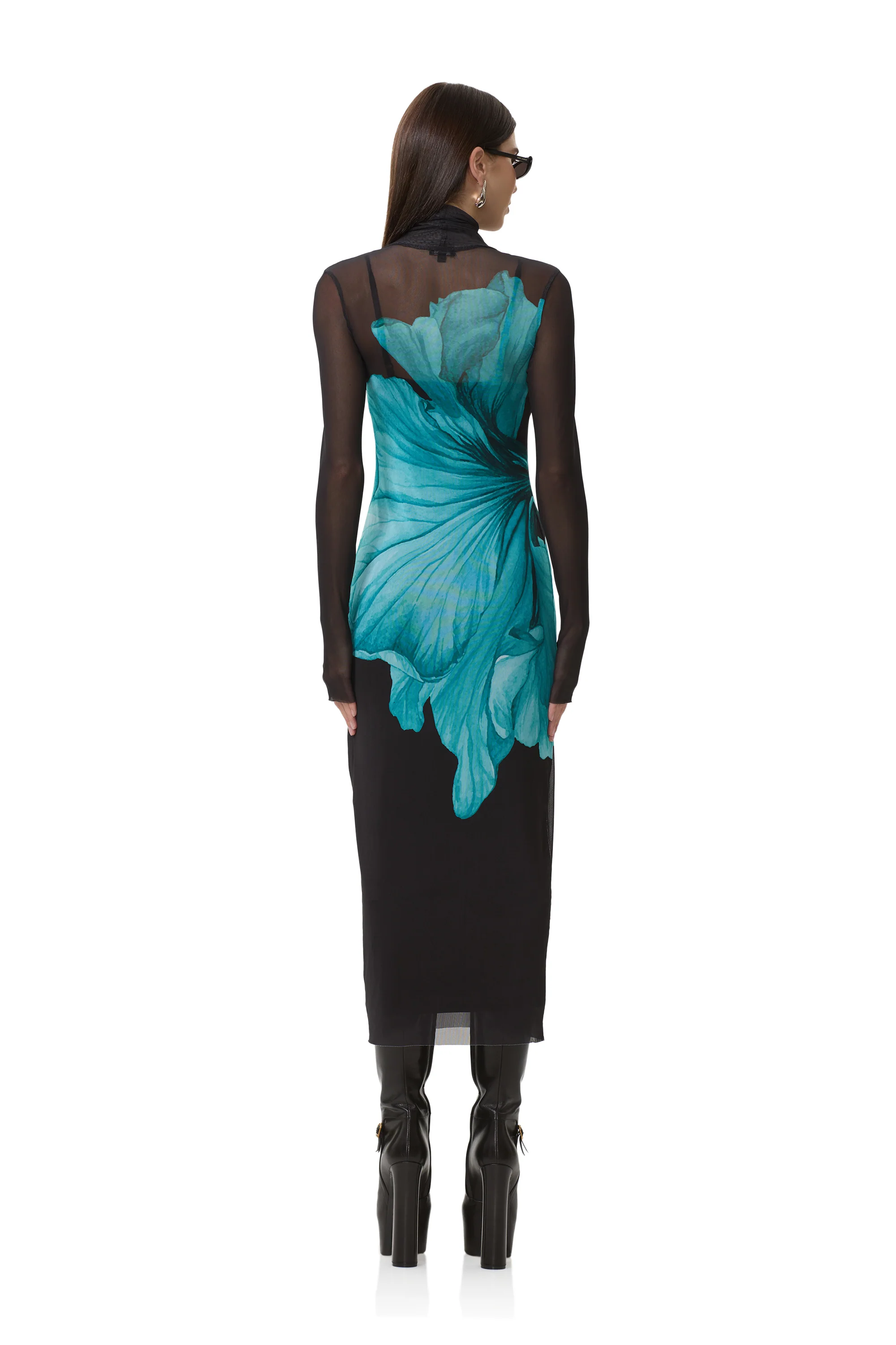 Shailene Dress - Teal Flower - Image 4