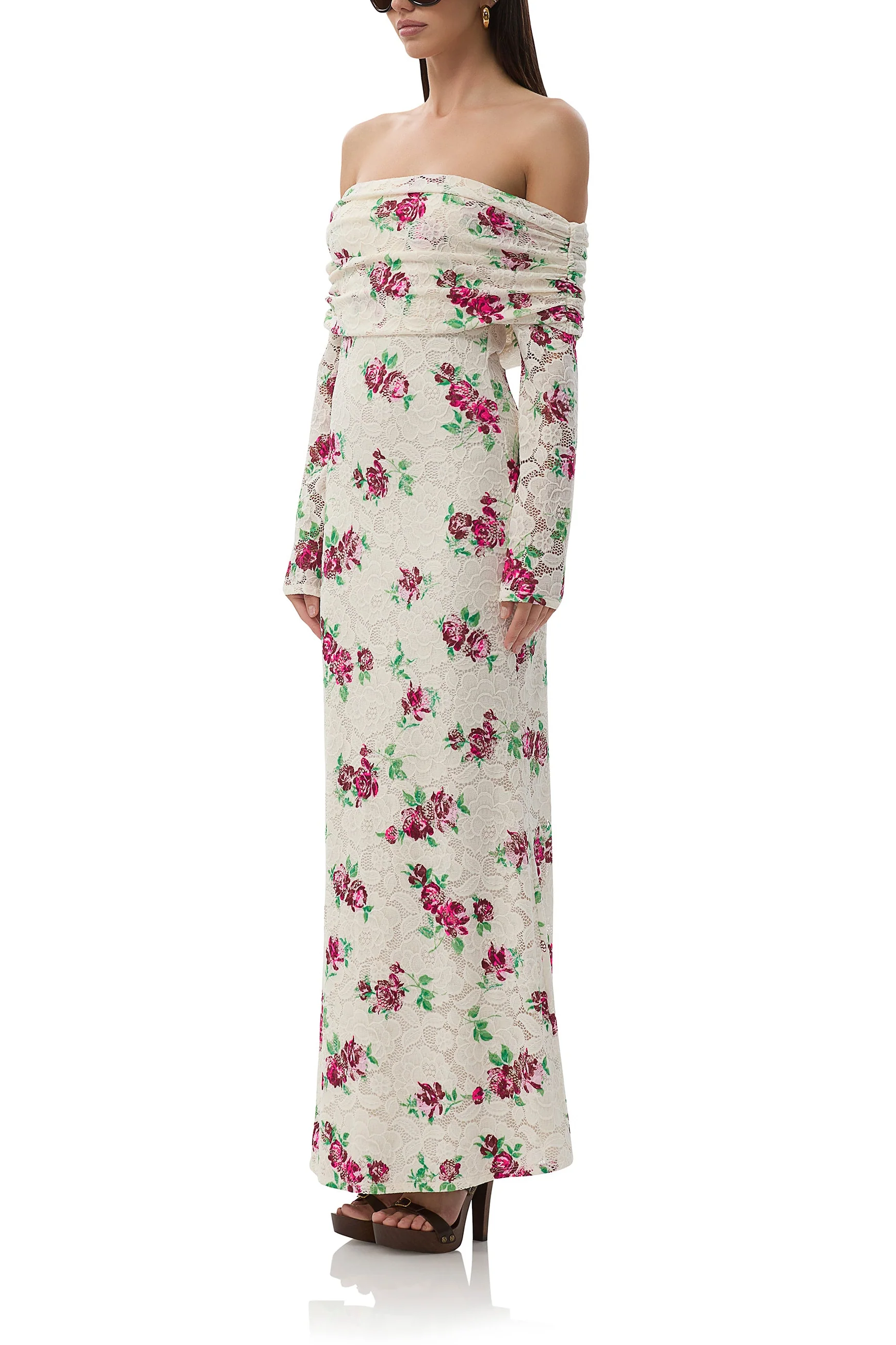 Thelma Crochet Lace Dress - Romance Rose - Image 3