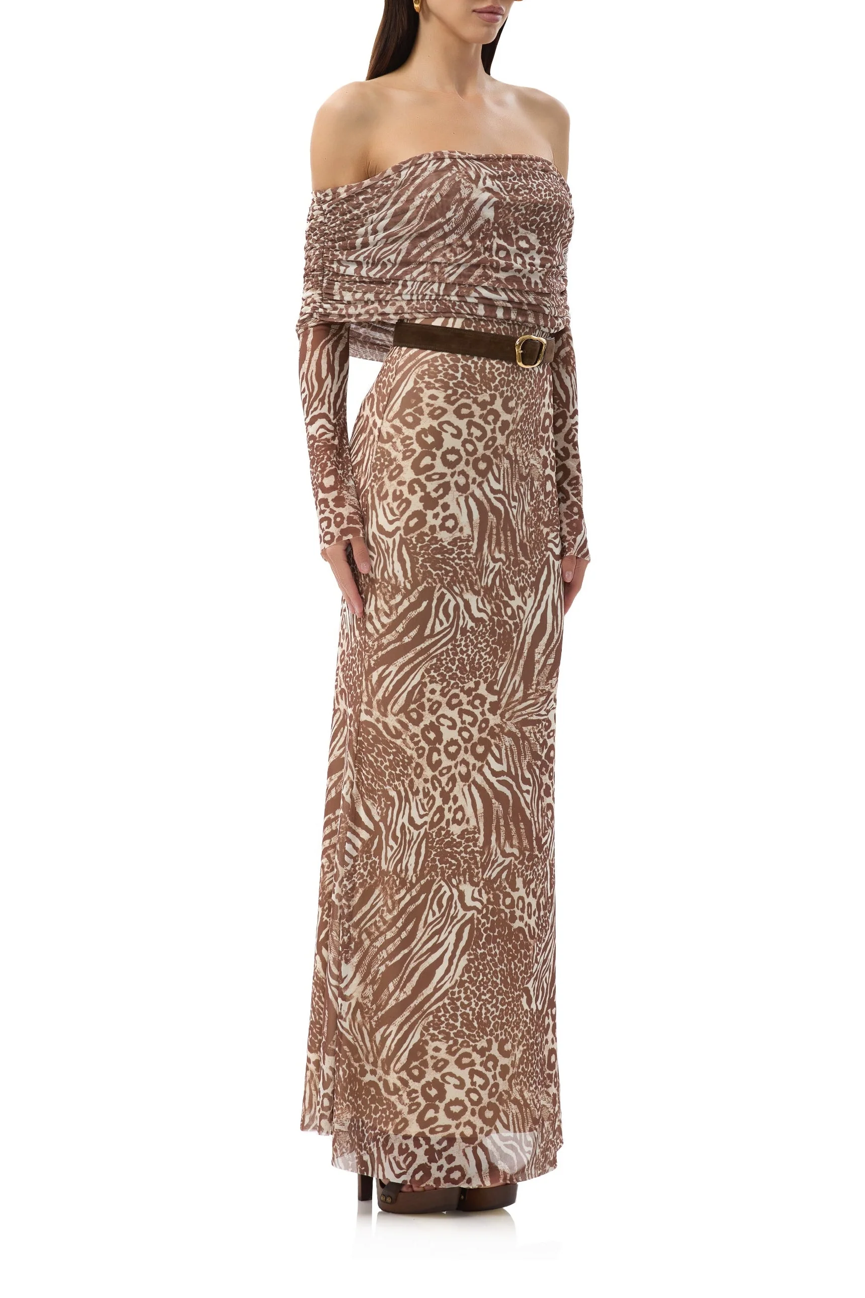 Thelma Dress - Taupe Animal - Image 3