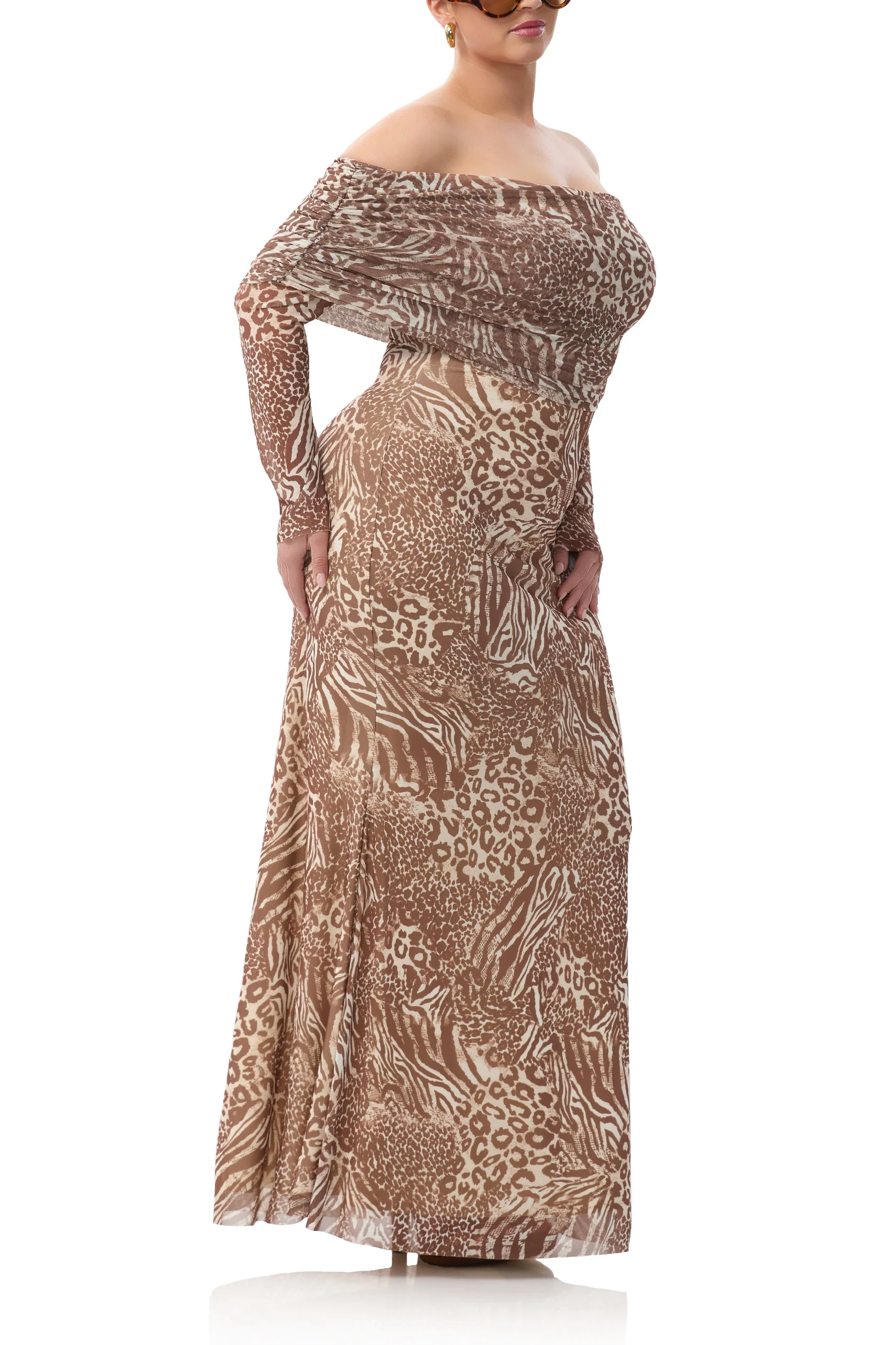 Thelma Dress - Taupe Animal - Image 4