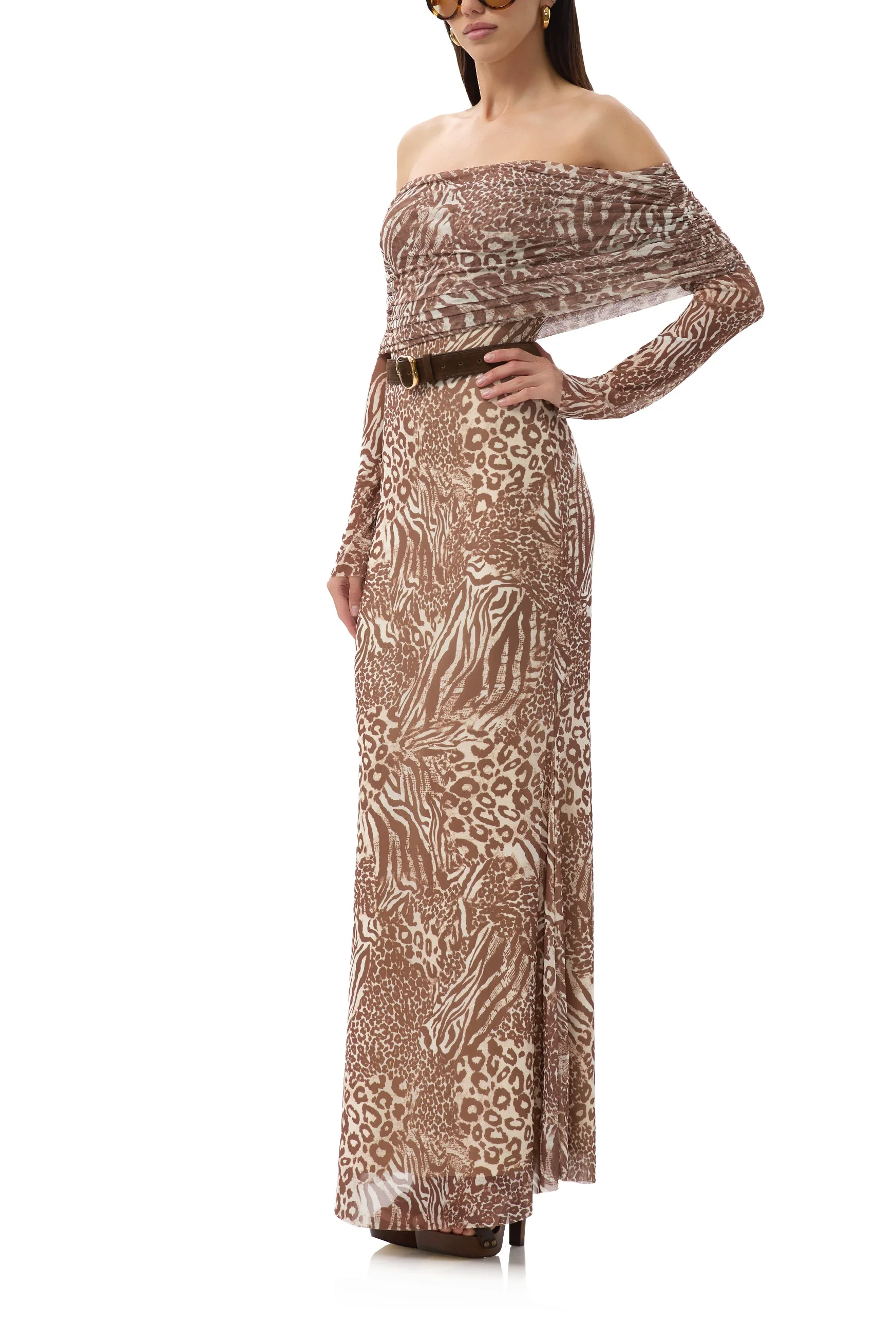 Thelma Dress - Taupe Animal - Image 5