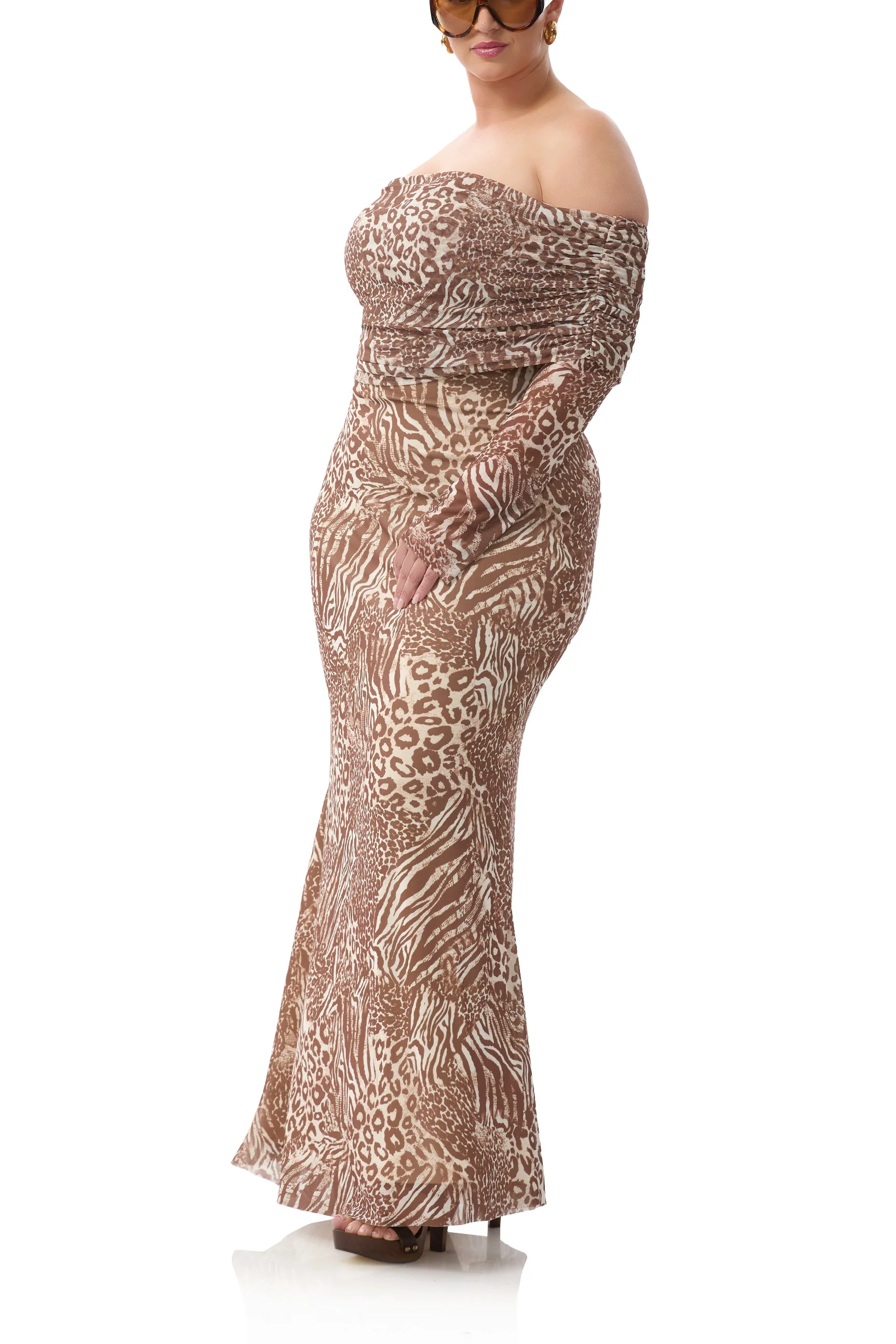 Thelma Dress - Taupe Animal - Image 6