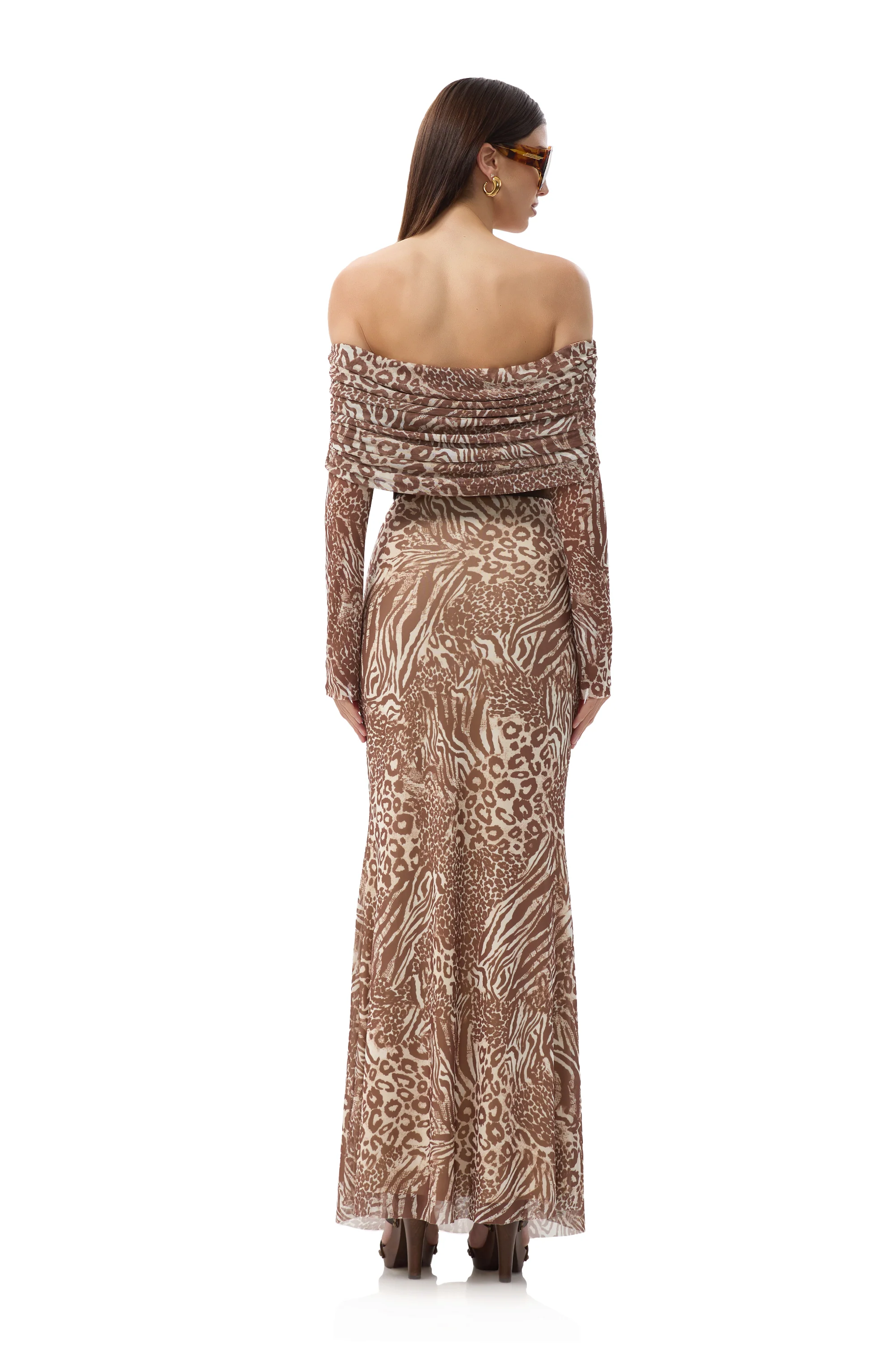 Thelma Dress - Taupe Animal - Image 7