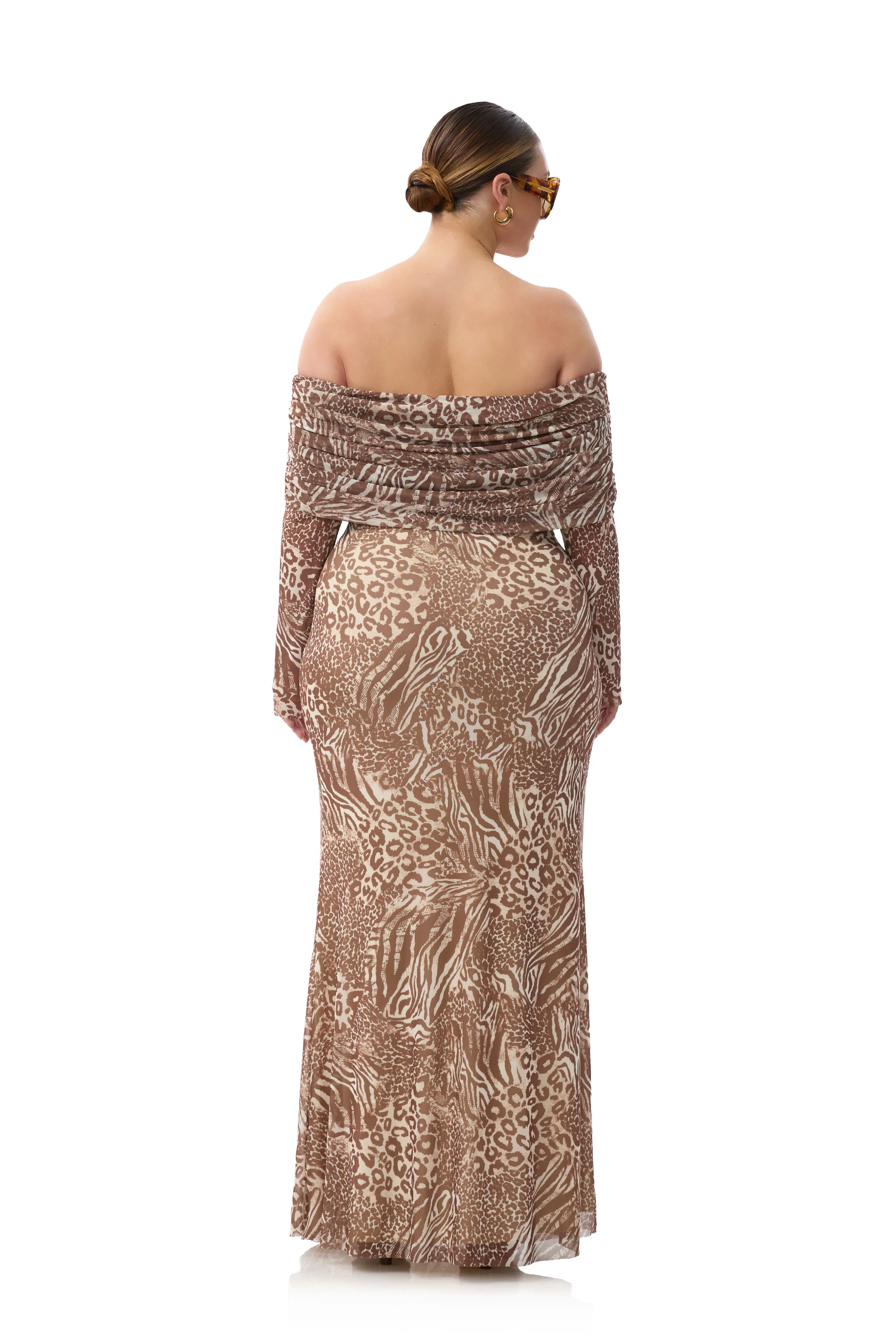 Thelma Dress - Taupe Animal - Image 8