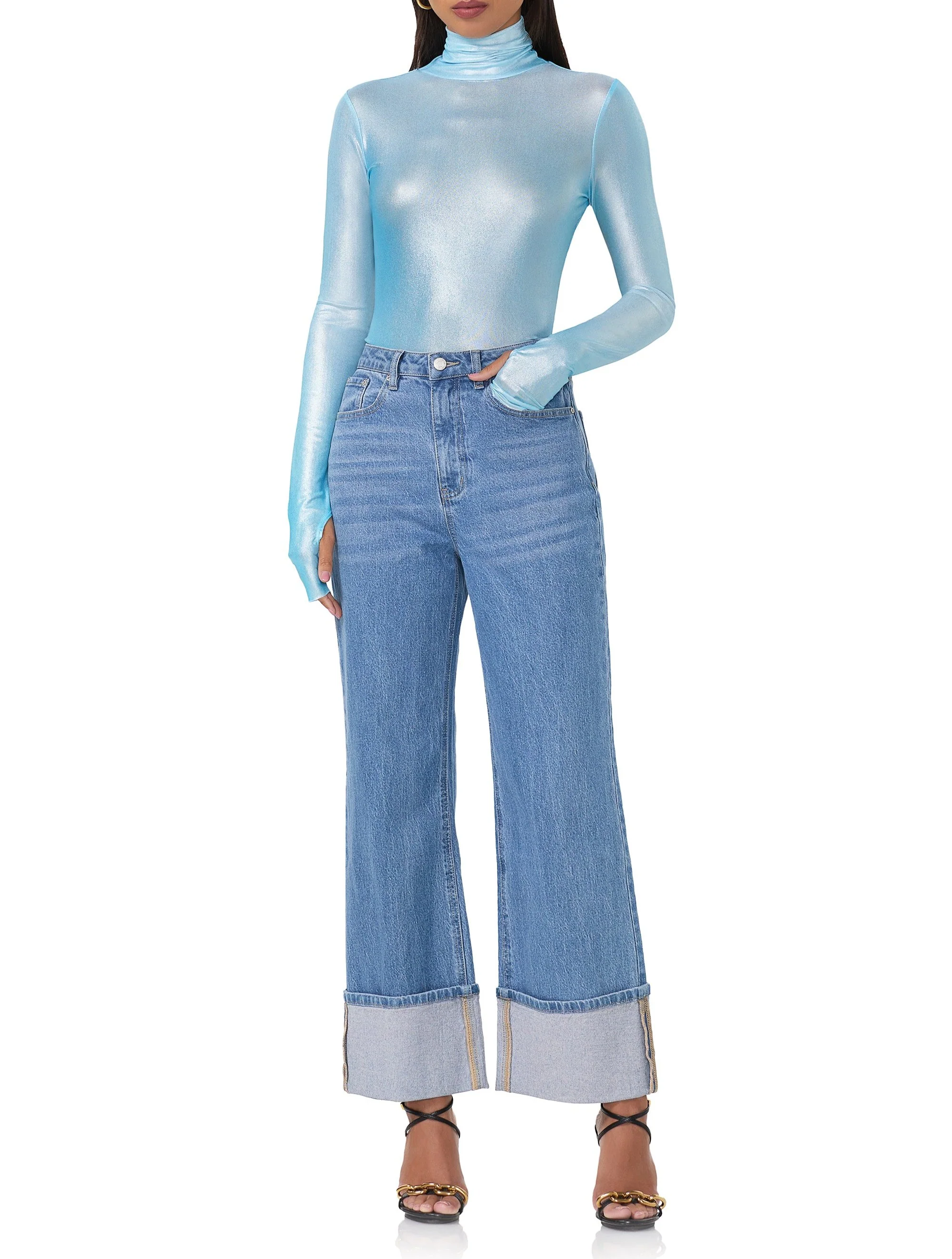 Zadie Metallic Top - Bluefish Ombre